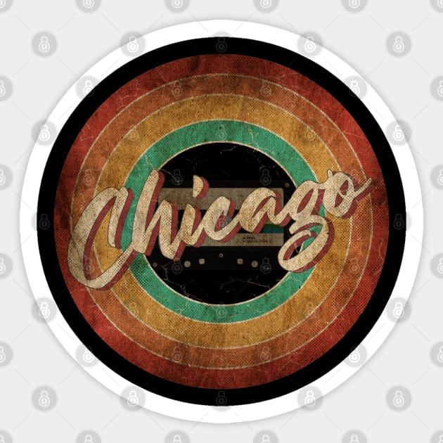 Chicago Vintage Circle Art Sticker by antongg
